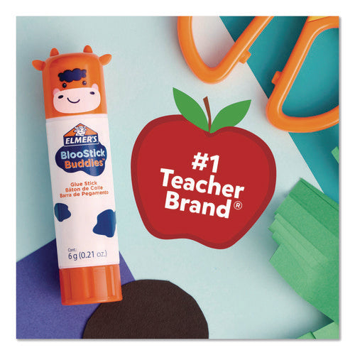 Image of Elmer's® BlooStick Buddies and Disappearing Purple Glue Stick Combo Pack, 0.21 oz, Dries Clear, 12/Pack