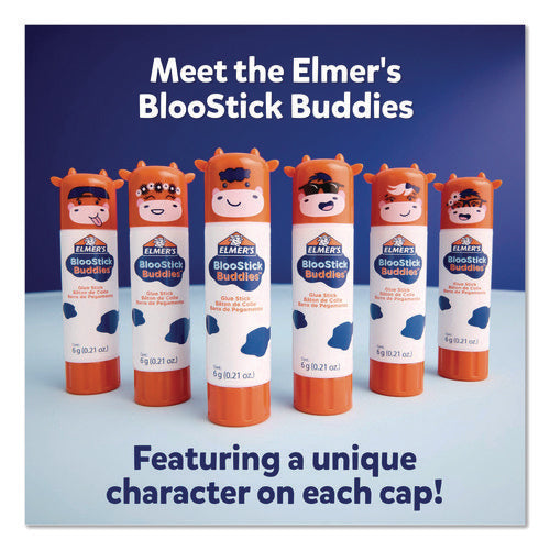 Image of Elmer's® BlooStick Buddies and Disappearing Purple Glue Stick Combo Pack, 0.21 oz, Dries Clear, 12/Pack