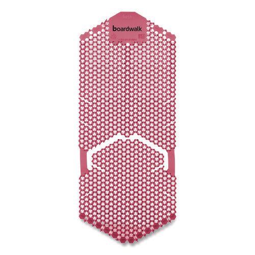 Image of Boardwalk® Vertical Urinal Screen, Spiced Apple Scent, Red, 5.22 oz, 6/Carton