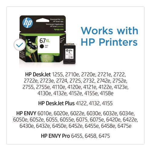 Image of HP HP 67xl, (3ym57an) High-Yield Black Original Ink Cartridge