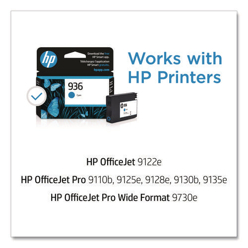 Image of HP HP 936, (4S6U9LN) Cyan Original Ink Cartridge