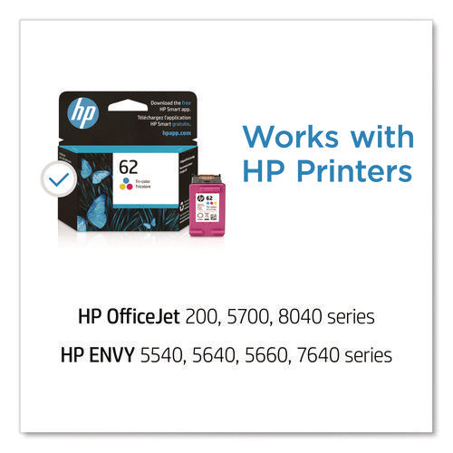 Image of HP HP 62, (c2p06an) Tri-Color Original Ink Cartridge