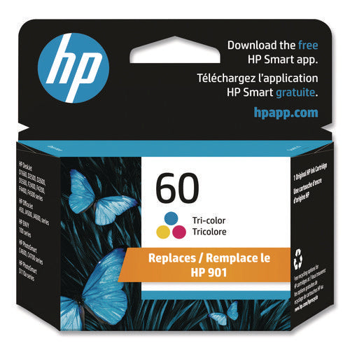 Image of HP HP 60, (cc643wn) Tri-Color Original Ink Cartridge