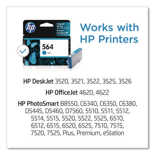 Image of HP HP 564, (cb318wn) Cyan Original Ink Cartridge