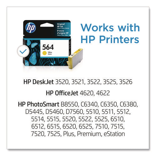 Image of HP HP 564, (cb320wn) Yellow Original Ink Cartridge