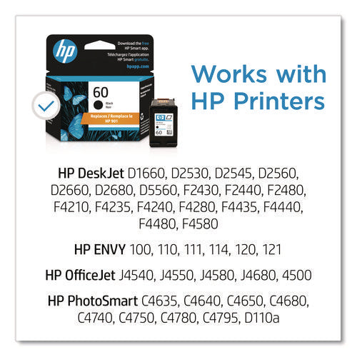 Image of HP HP 60, (cc640wn) Black Original Ink Cartridge