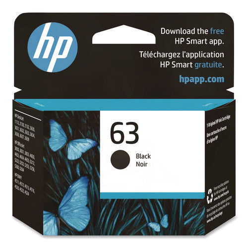 Image of HP HP 63, (f6u62an) Black Original Ink Cartridge