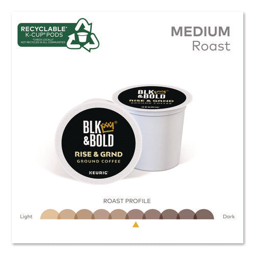 Image of BLK & Bold® Rise and GRND K-Cups, 0.41 oz K-Cup, 20/Box