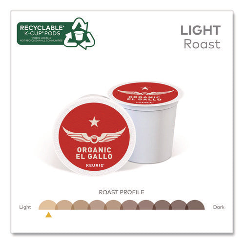 Image of Intelligentsia El Gallo Organic Coffee K-Cups, Light Roast, 20/Box