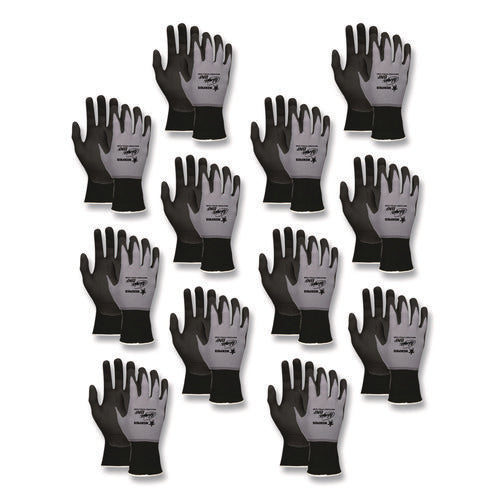 Image of MCR Safety Ninja Nitrile Coating Nylon/spandex Gloves, Black/gray, Small, Dozen