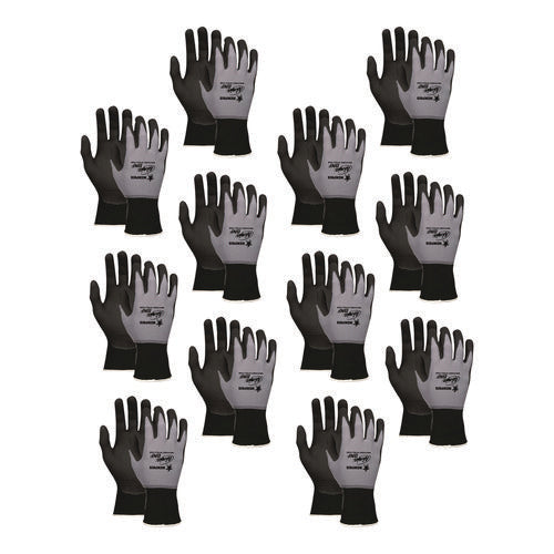 Image of MCR Safety Ninja Nitrile Coating Nylon/spandex Gloves, Black/gray, X-Large, Dozen