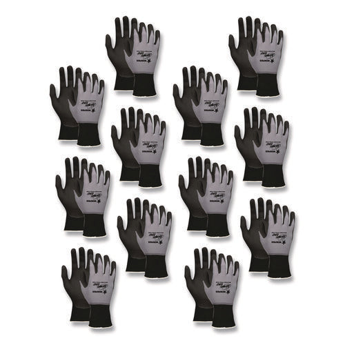 Image of MCR Safety Ninja Nitrile Coating Nylon/spandex Gloves, Black/gray, Medium, Dozen