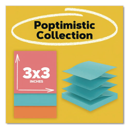 Image of Post-it® Dispenser Notes Original Pop-up Refill Cabinet Pack, 3" x 3", Poptimistic Collection Colors, 100 Sheets/Pad, 18 Pads/Pack