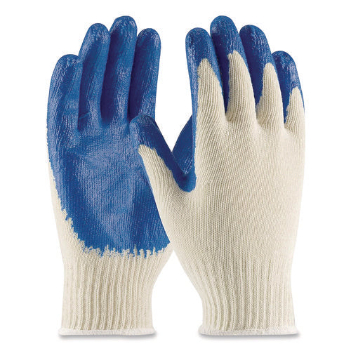Image of PIP Seamless Knit Cotton/Polyester Gloves, Regular Grade, Large, Natural/Blue, 12 Pairs
