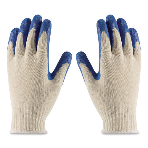 Image of PIP Seamless Knit Cotton/Polyester Gloves, Regular Grade, Small, Natural/Blue, 12 Pairs