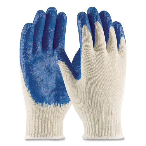 Image of PIP Seamless Knit Cotton/Polyester Gloves, Regular Grade, X-Large, Natural/Blue, 12 Pairs