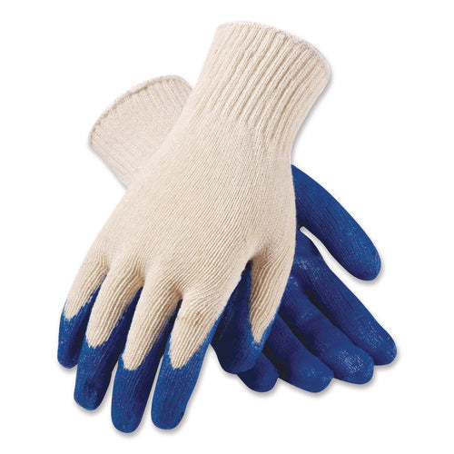 Image of PIP Seamless Knit Cotton/Polyester Gloves, Regular Grade, X-Large, Natural/Blue, 12 Pairs