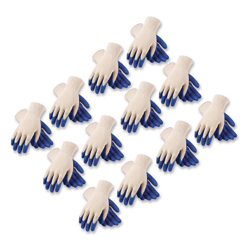 Image of PIP Seamless Knit Cotton/Polyester Gloves, Regular Grade, X-Large, Natural/Blue, 12 Pairs