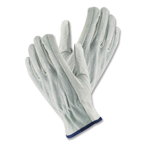 Image of PIP Top-Grain Leather Drivers Gloves With Shoulder-Split Cowhide Leather Back, Large, Gray
