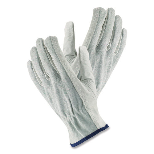 Image of PIP Top-Grain Leather Drivers Gloves With Shoulder-Split Cowhide Leather Back, Medium, Gray