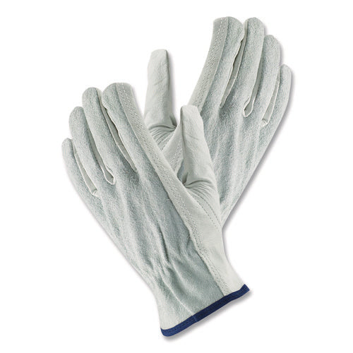 Image of PIP Top-Grain Leather Drivers Gloves With Shoulder-Split Cowhide Leather Back, Small, Gray