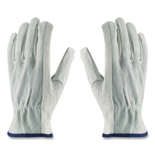 Image of PIP Top-Grain Leather Drivers Gloves With Shoulder-Split Cowhide Leather Back, Small, Gray