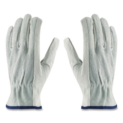 Image of PIP Top-Grain Leather Drivers Gloves With Shoulder-Split Cowhide Leather Back, X-Large, Gray