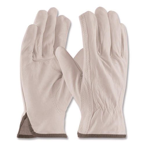 Image of PIP Top-Grain Pigskin Leather Drivers Gloves, Economy Grade, Large, Gray