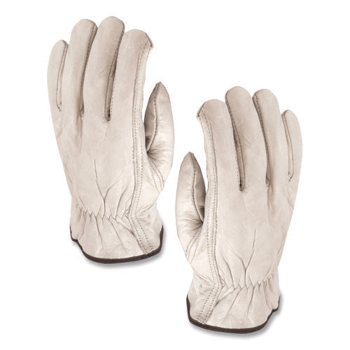 Image of PIP Top-Grain Pigskin Leather Drivers Gloves, Economy Grade, Large, Gray