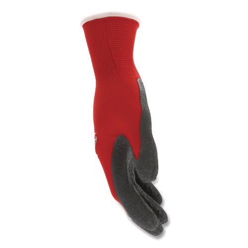 Image of MCR Safety Ninja Flex Latex Coated Palm Gloves N9680, Medium, Red/Gray, Dozen