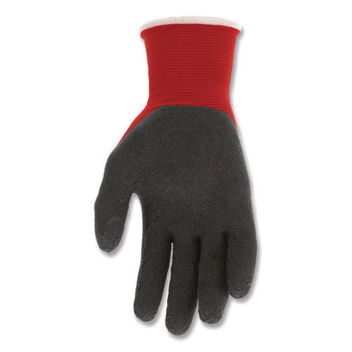 Image of MCR Safety Ninja Flex Latex Coated Palm Gloves N9680, Medium, Red/Gray, Dozen