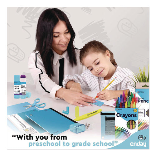 Image of enday Back to School Supplies Kit for Grades K-5, Blue