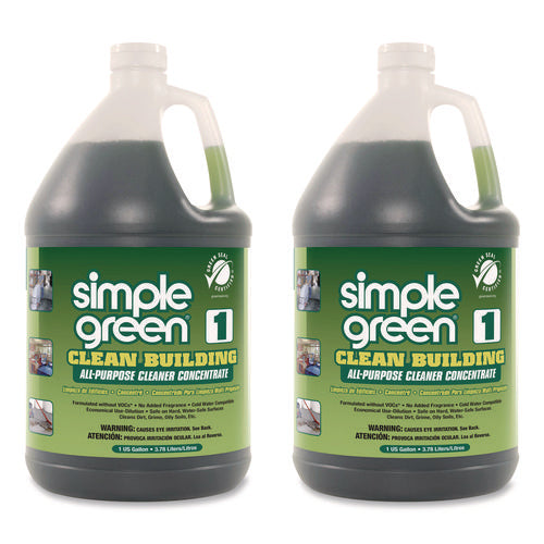Image of Simple Green® Clean Building All-Purpose Cleaner Concentrate, 1 Gal Bottle, 2/carton