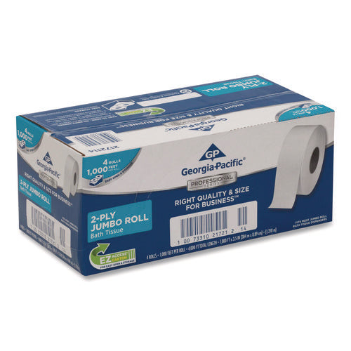 Image of Georgia Pacific® Professional White Jumbo Bathroom Tissue, Septic Safe, 2-Ply, 3.5 x 1,000 ft, 4/Carton