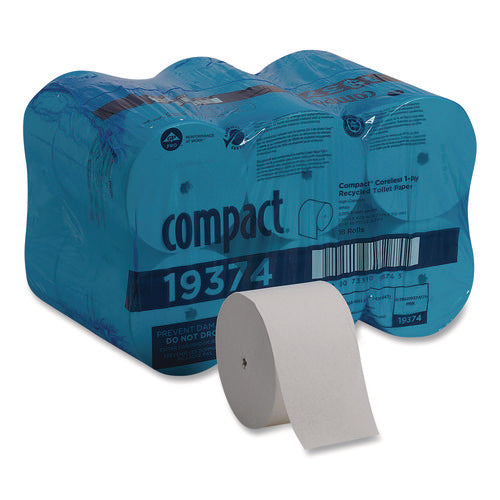 Image of Georgia Pacific® Professional Compact Coreless 1-Ply Bath Tissue, Septic Safe, White, 3,000 Sheets/Roll, 18 Rolls/Carton
