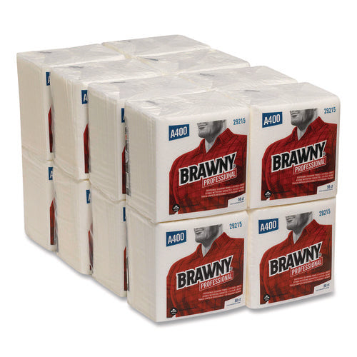 Image of Brawny® Professional All Purpose Wipers, 13 x 13, White, 50/Pack, 16/Carton