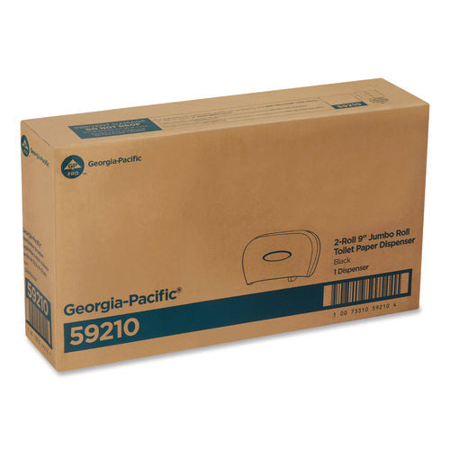 Image of Georgia Pacific® Professional Jumbo Jr. Bathroom Tissue Dispenser, Double Roll, 22.1 x 4.8 x 12.1, Black