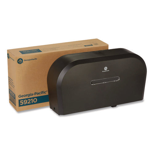 Image of Georgia Pacific® Professional Jumbo Jr. Bathroom Tissue Dispenser, Double Roll, 22.1 x 4.8 x 12.1, Black