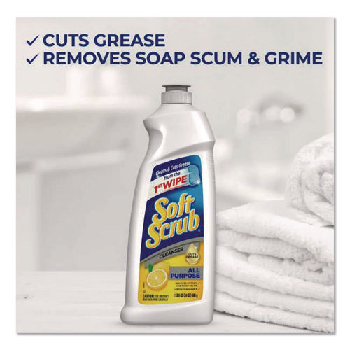 Image of Soft Scrub® All Purpose Cleanser, Lemon Scent 36 Oz Bottle, 6/carton