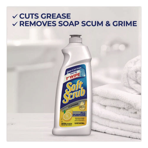 Image of Soft Scrub® All Purpose Cleanser, Lemon Scent 36 Oz Bottle, 6/carton
