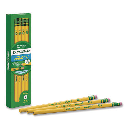 Image of Dixon® Ticonderoga Laddie Woodcase Pencil with Microban, HB (#2), Black Lead, Yellow Barrel, 12/Pack