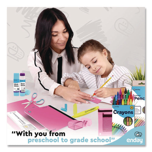 Image of enday Back to School Supplies Kit for Grades K-5, Pink