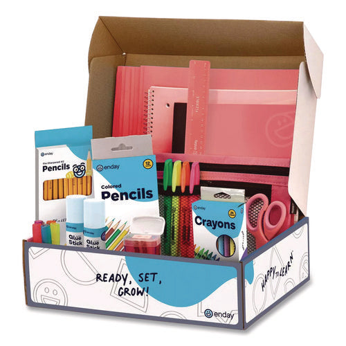 Image of enday Back to School Supplies Kit for Grades K-5, Red