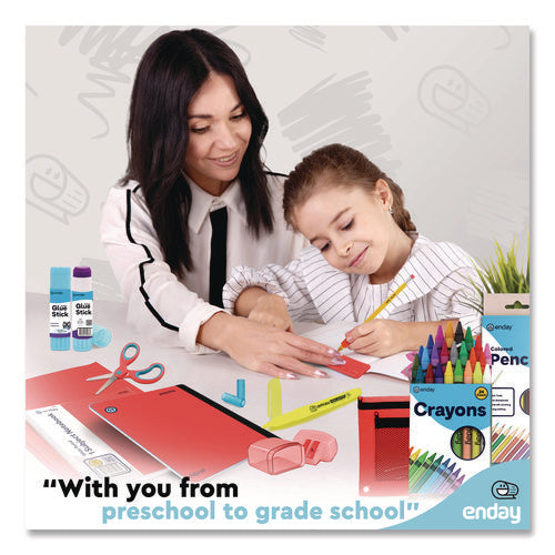 Image of enday Back to School Supplies Kit for Grades K-5, Red