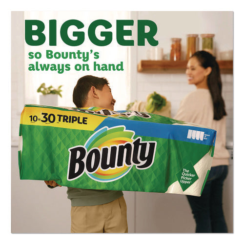 Image of Bounty® Kitchen Roll Paper Towels, 2-Ply, White, 10.5 x 11, 75 Sheets/Roll, 4 Triple Rolls/Pack, 6 Packs/Carton
