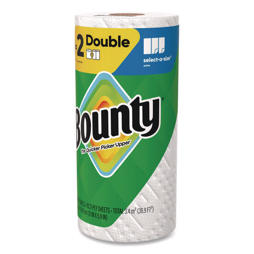 Image of Bounty® Select-a-Size Kitchen Roll Paper Towels, 2-Ply, 5.9 x 11, White, 82 Sheets/Double Roll, 24 Rolls/Carton