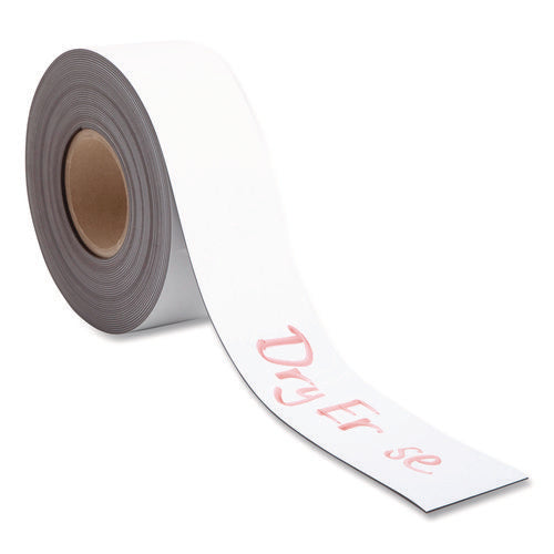 Image of U Brands Dry Erase Magnetic Tape Roll, 3" x 50 ft, White