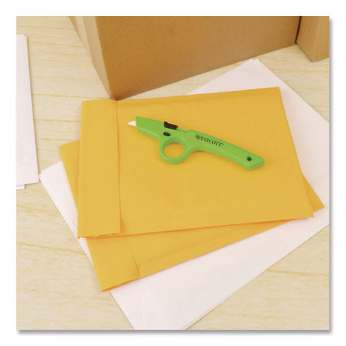 Image of Westcott® Full Size Retractable Box Cutter, Plastic Handle, Green, 6/box