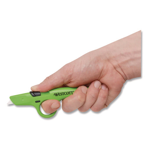 Image of Westcott® Full Size Retractable Box Cutter, Plastic Handle, Green, 6/box