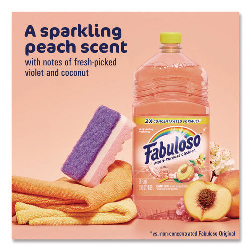 Image of Fabuloso® Multi-Use Cleaner, Peach Scent, 56 oz Bottle, 6/Carton